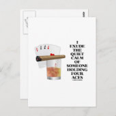 4つのエースを持つ人の静かな落ち着きを感じた ポストカード (正面/裏面)