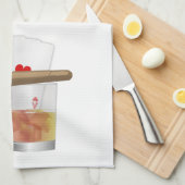 4つのエース、ドリンク、葉巻 キッチンタオル (四つ折り)