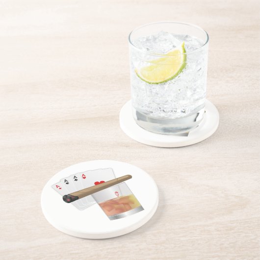 4つのエース、ドリンク、葉巻 コースター (側面)