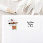 4つのエース、ドリンク、葉巻 ラベル (インサイチュ)