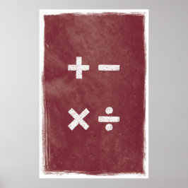 4つのオペレーションアート – 数学ポスター ポスター