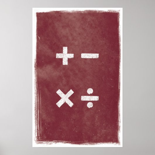 4つのオペレーションアート – 数学ポスター ポスター (正面)