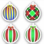 4つのオーナメントクリスマス シール (正面)