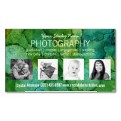 4つのカスタムなサンプル写真を持つプロカメラマン マグネット名刺 (正面)