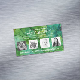 4つのカスタムなサンプル写真を持つプロカメラマン マグネット名刺