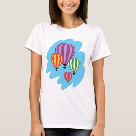4つのカラフルな熱気の気球 Tシャツ (正面)