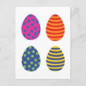 4つのカラフルイースターエッグ ポストカード (正面)