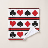 4つのカードのスーツ バスタオルセット (ウォッシュタオル)