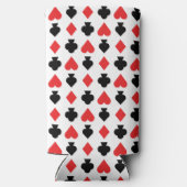 4つのカード図形のパターン スリム缶クーラー (裏面)
