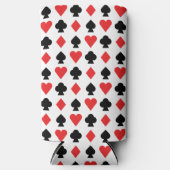 4つのカード図形のパターン スリム缶クーラー (正面)