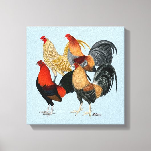 4つのガメコック キャンバスプリント (正面)