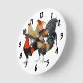 4つのガメコック ラウンド壁時計 (傾斜)