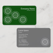 4つのギア – ホワイトオンダークグリーン – グレーバック 名刺 (正面/裏面)