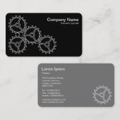 4つのギアII – 黒の白=グレー 名刺 (正面/裏面)