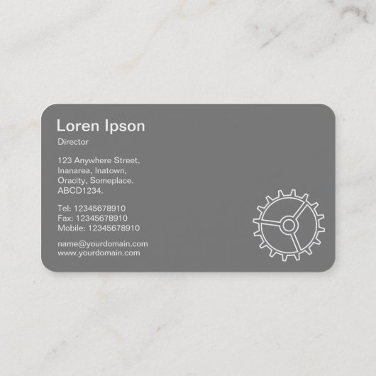 4つのギアII – 黒の白=グレー 名刺 (裏面)