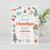 4つのクリスマス4th誕生日パーティーが欲しい 招待状 (スタンド正面)