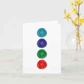 4つのグルービーボタンブルーキャットファニーハロウィーンコスト カード (黄色い花)