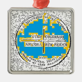 4つのコーナー4人の州 メタルオーナメント