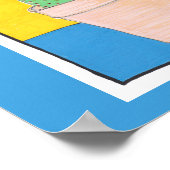 4つのサボテン。モダンシンプルスケッチ ポスター (角)