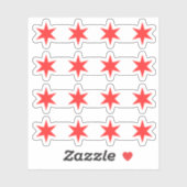 4つのシカゴ国旗のステッカー シール (シート)