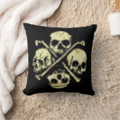 4つのスカルの枕 クッション (ブランケット)
