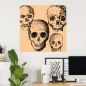 4つのスカルポスター。 ポスター (ホームオフィス)
