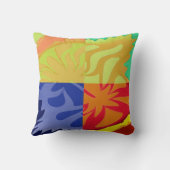 4つのスタイルの抽象美術。 、赤い黄色い、青い クッション (裏面)