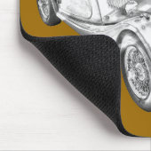 4つのスポーツ・カーのイラストレーションと1964年のモーガン マウスパッド (コーナー)