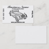 4つのスポーツ・カーのイラストレーションと1964年のモーガン 名刺 (正面/裏面)