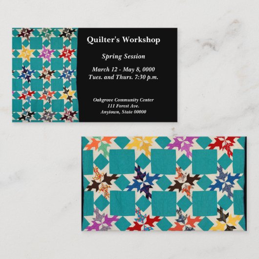 4つのスワローズのキルト 名刺 (正面/裏面)