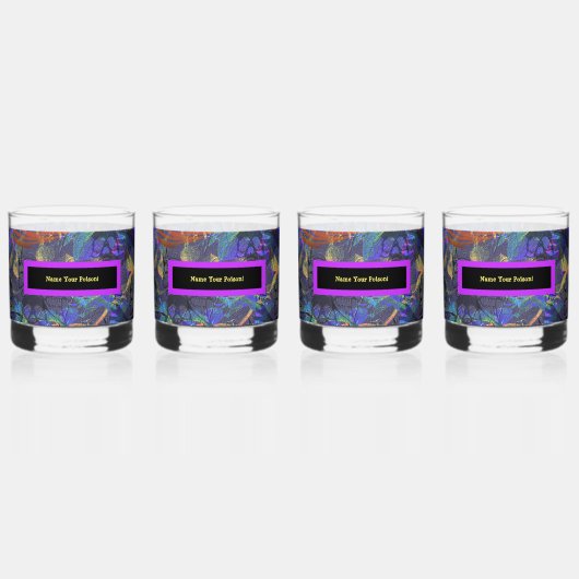 4つのセットあなたの毒の名前 ウイスキーグラス (裏面)
