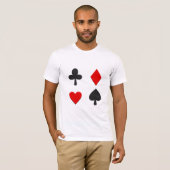 4つのトランプのスート Tシャツ (正面フル)