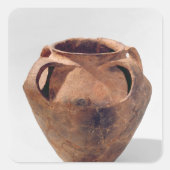 4つのハンドルを持つアルモリカンのバイコニカルな瓶 スクエアシール (正面)