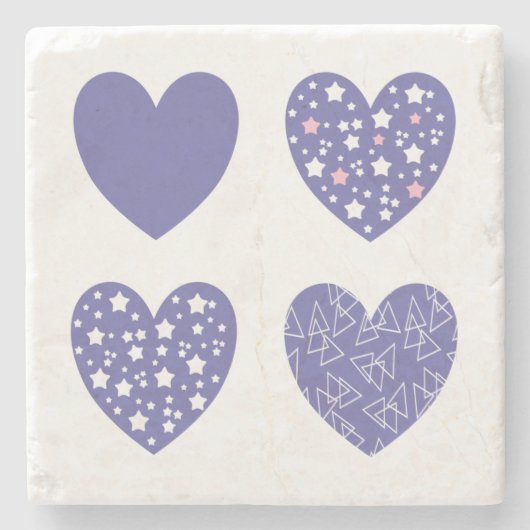 4つのハート ストーンコースター (正面)