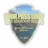 4つのパスループ（矢印） シール (正面)