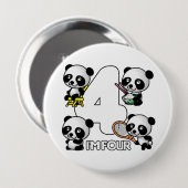 4つのパンドラ(PANDAS)ボタン 缶バッジ (正面&裏面)