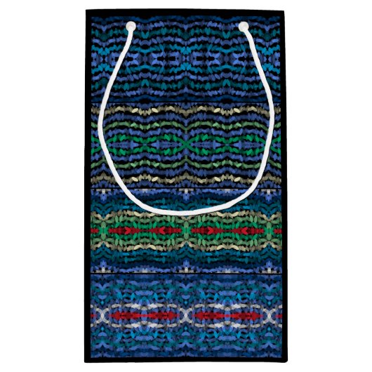 4つのパーツ調和の半透明の交互図形 スモールペーパーバッグ (裏面)