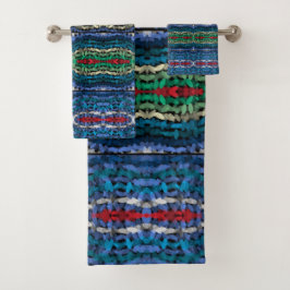 4つのパーツ調和の半透明の交互図形 バスタオルセット