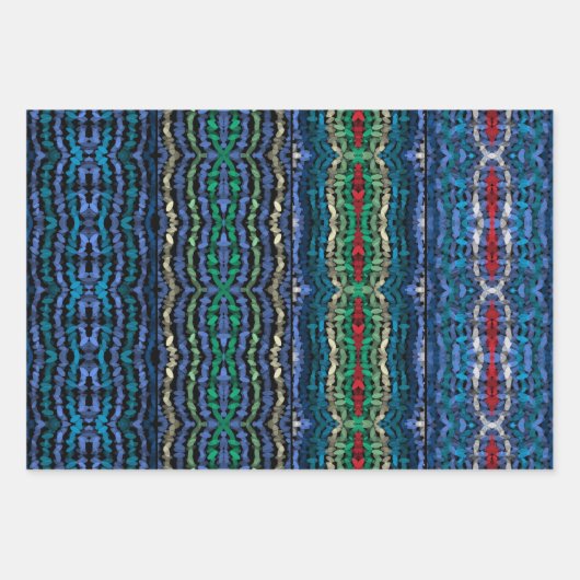 4つのパーツ調和の半透明の交互図形 ラッピングペーパーシート (正面2)