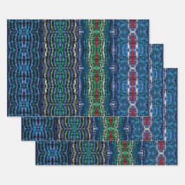 4つのパーツ調和の半透明の交互図形 ラッピングペーパーシート