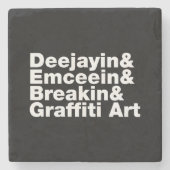 4つのヒップホップ ストーンコースター (正面)