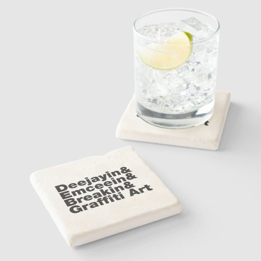 4つのヒップホップ ストーンコースター (横)