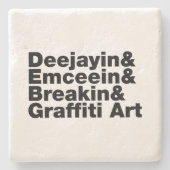 4つのヒップホップ ストーンコースター (正面)