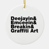 4つのヒップホップ セラミックオーナメント (正面)