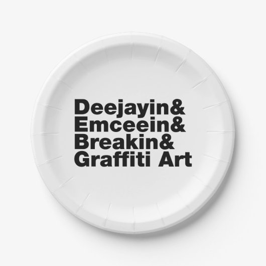 4つのヒップホップ ペーパープレート (正面)