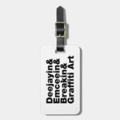 4つのヒップホップ ラゲッジタグ (正面縦)