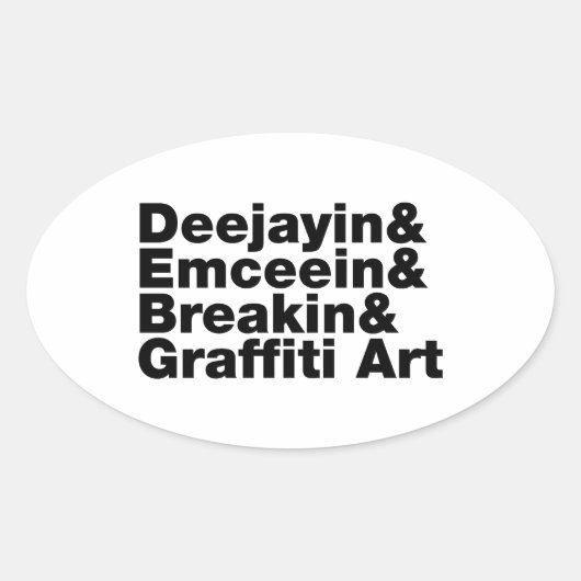 4つのヒップホップ 楕円形シール (正面)