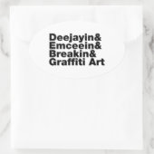 4つのヒップホップ 楕円形シール (バッグ)