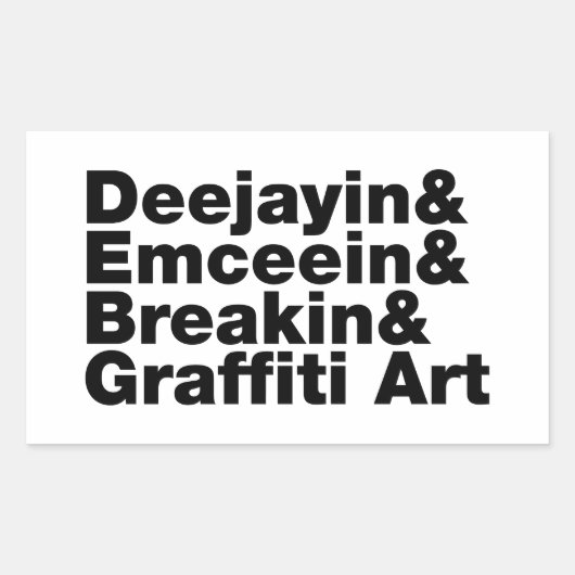 4つのヒップホップ 長方形シール (正面)