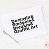 4つのヒップホップ 長方形シール (封筒)